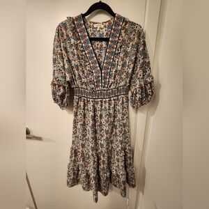 Max Studio Tiered Crepe Ruffle Dress